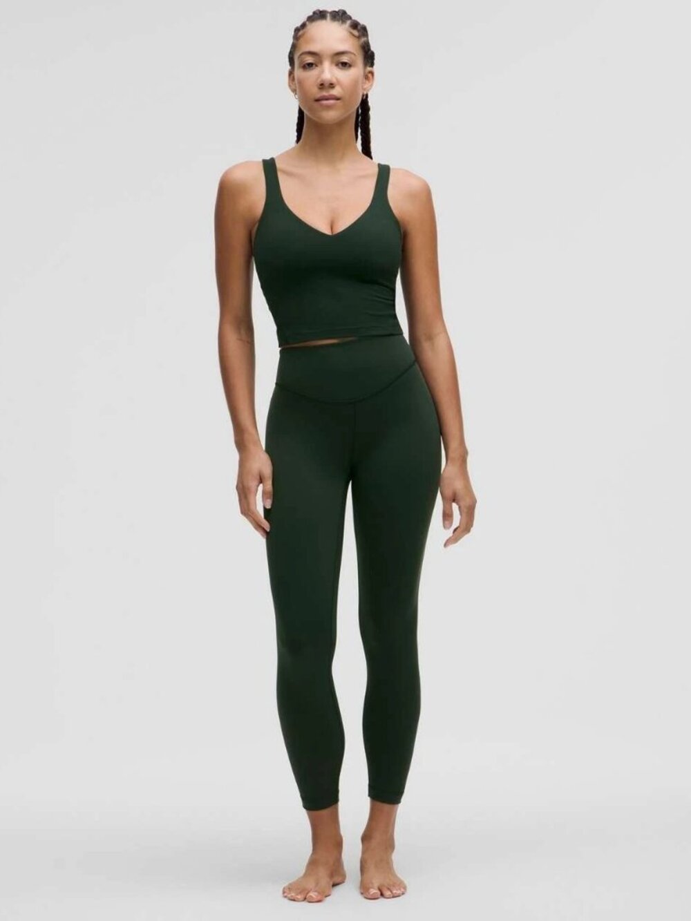Lululemon Wunder Under High-Rise Crop 23" Size 6 Tight Rainforest Green LW6BAKS